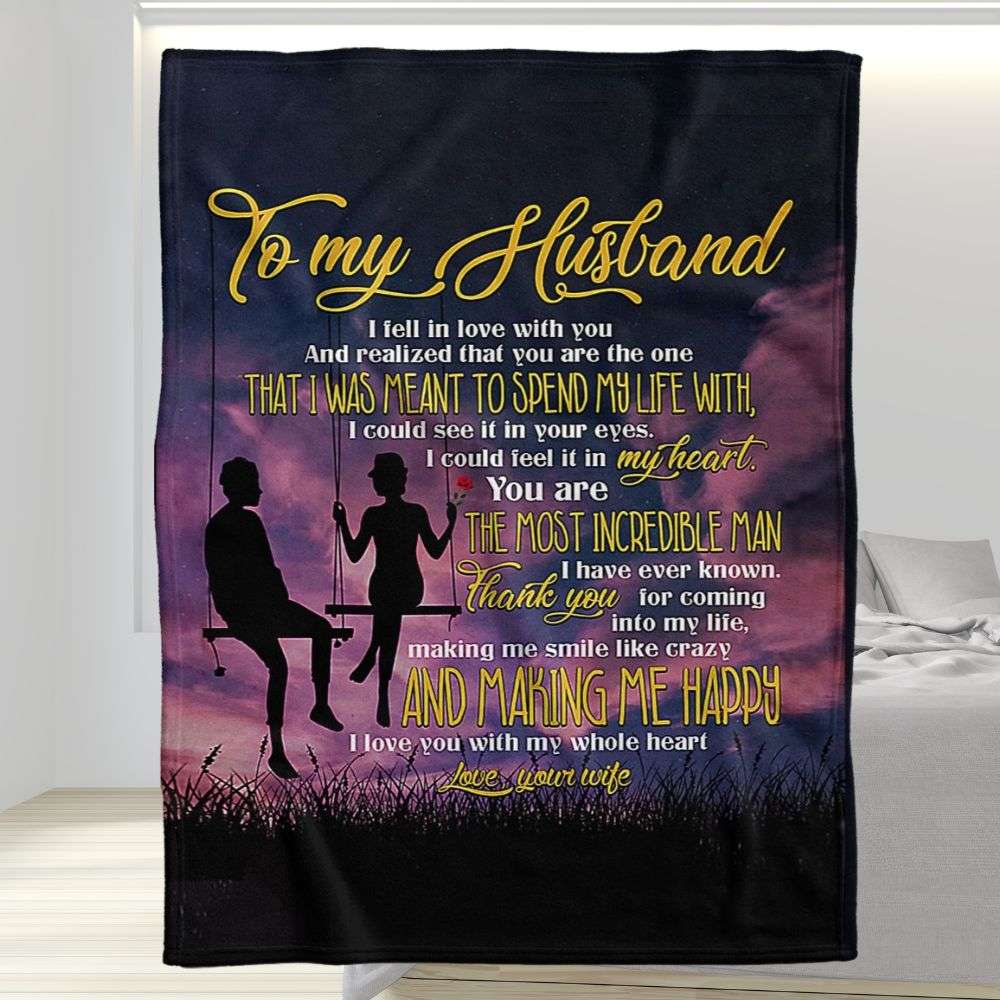 Thank You For Coming Into My Life To My Husband Blanket Personalized Gift For Husband