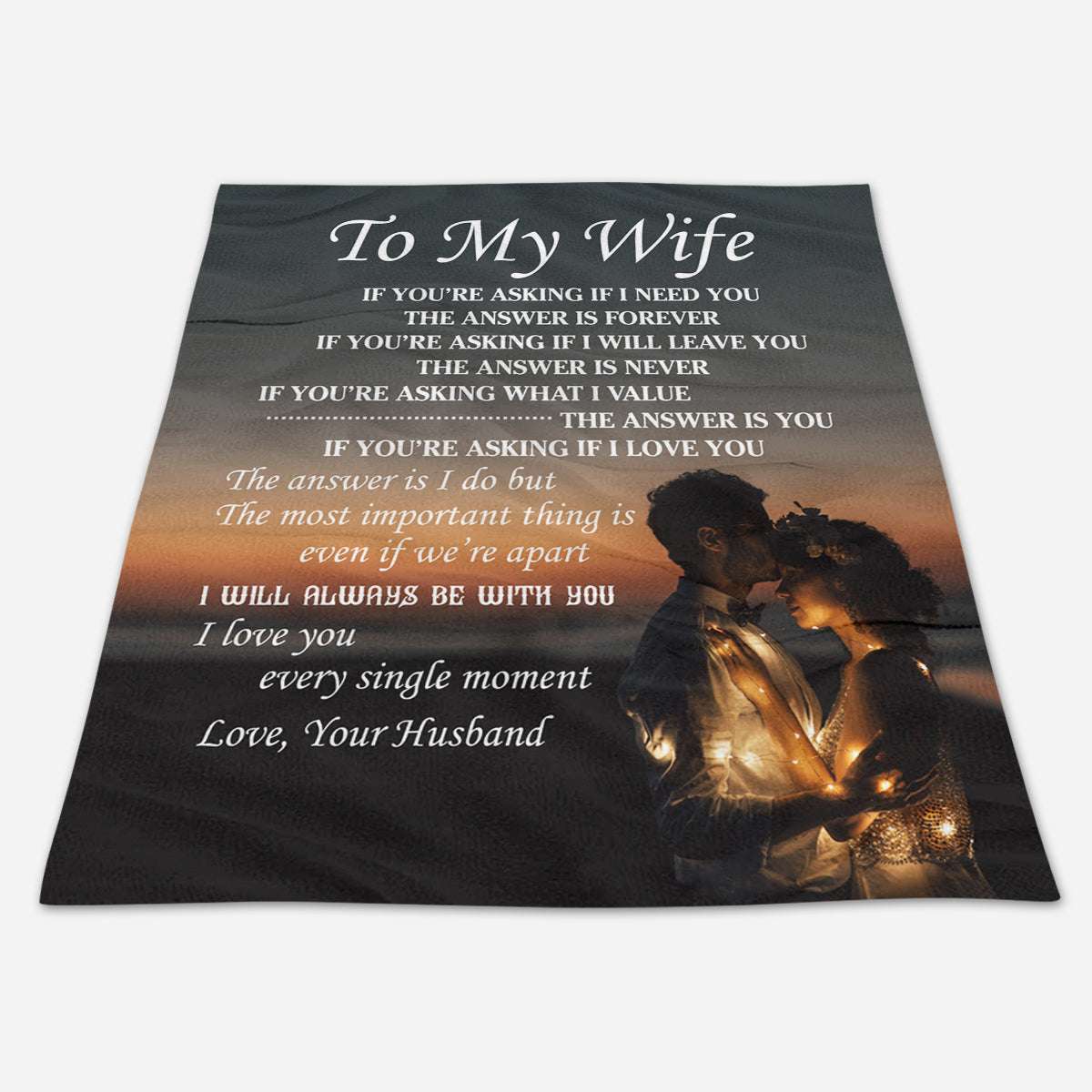 The Answer Is Forever To My Wife Blanket, Personalized Gift For Wife