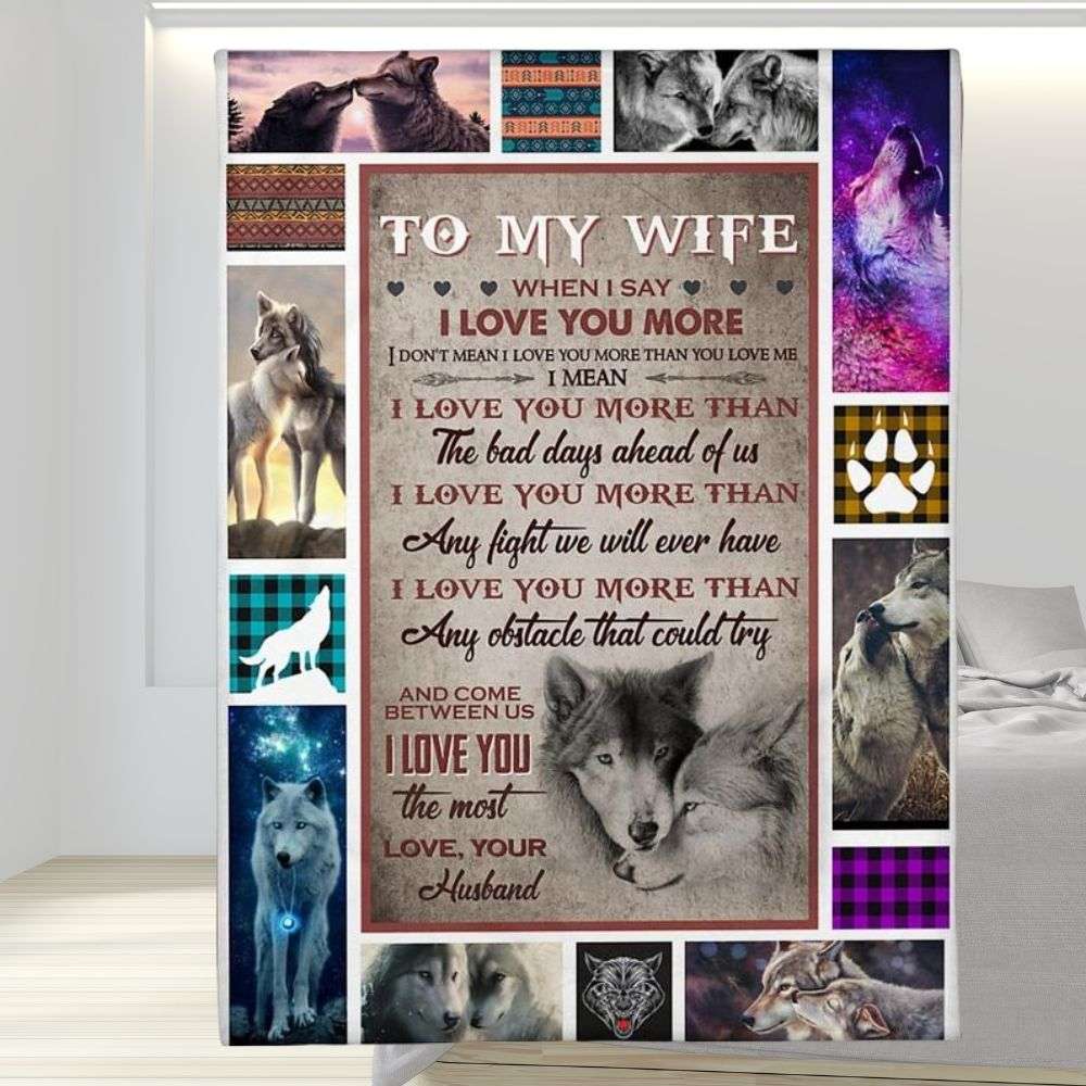 The Bad Day Ahead Of Us Wolf Couple To My Wife Blanket Personalized Gift For Wife