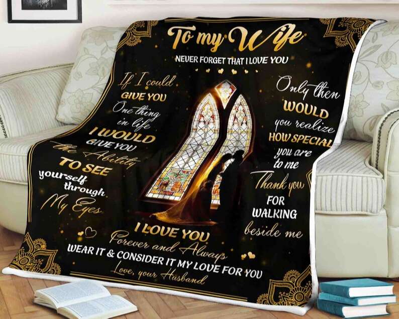 Through My Eyes To My Wife Blanket Personalized Gift For Wife