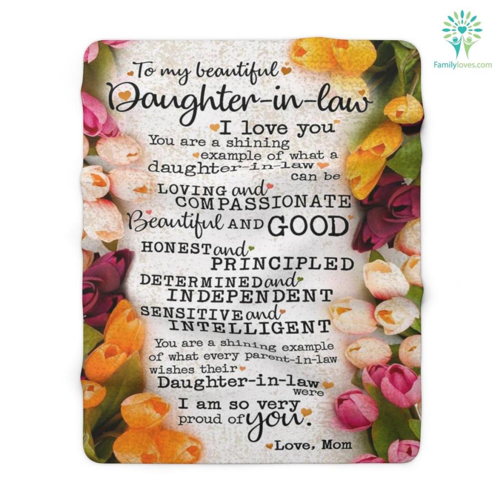 To My Beautiful Daughter-in-law Sherpa Fleece Blanket - Family Loves US Military Veterans