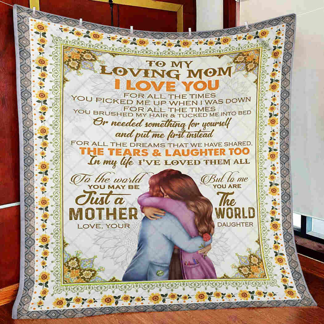 To My Loving Mom - Mother And Daughter - I Love You Blanket