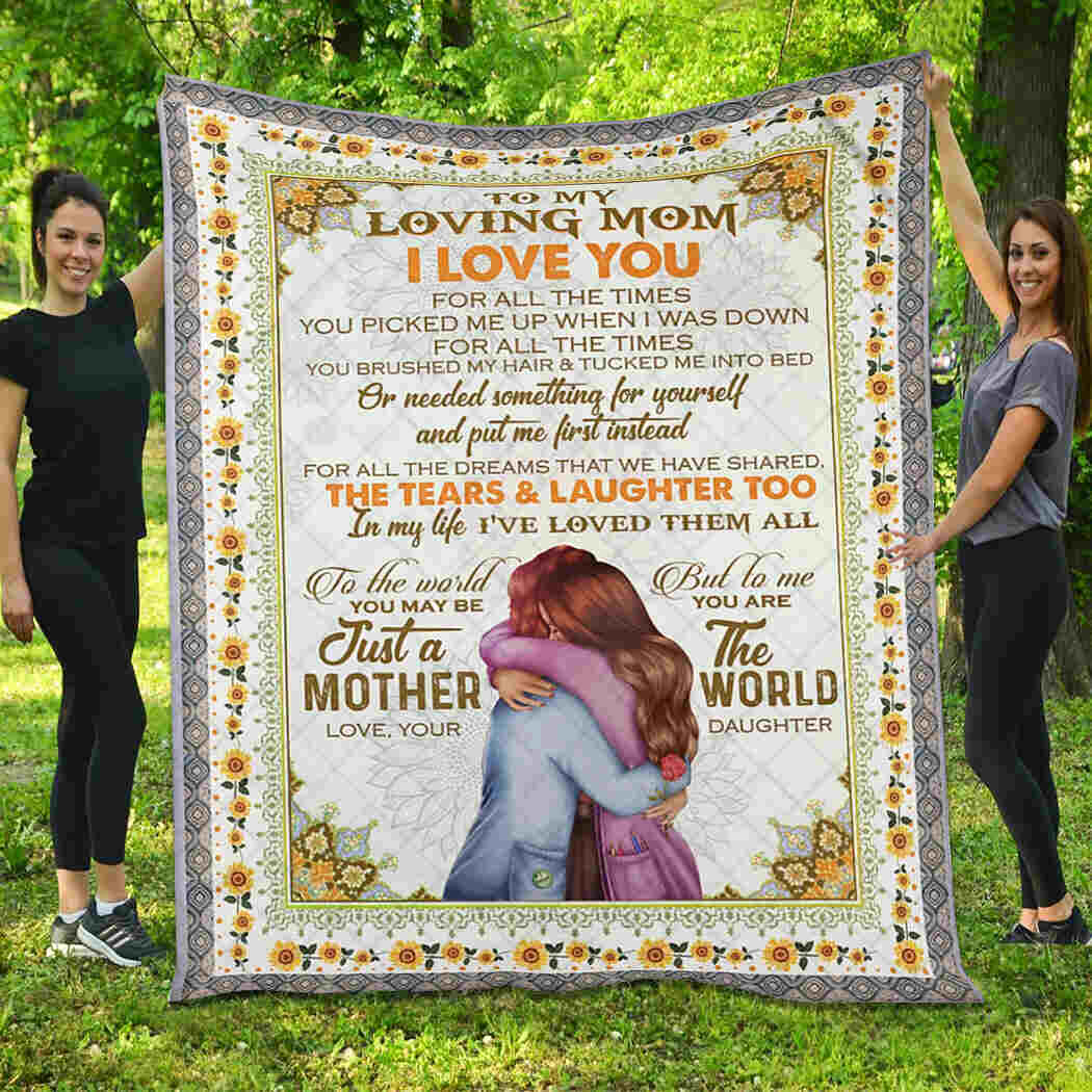 To My Loving Mom - Mother And Daughter - I Love You Blanket