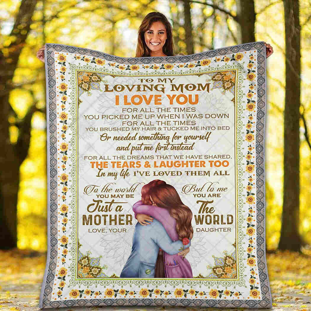 To My Loving Mom - Mother And Daughter - I Love You Blanket