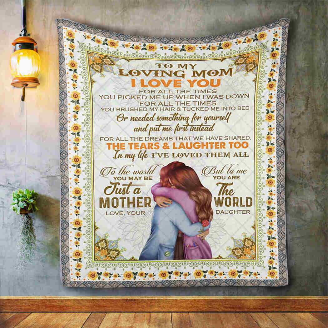 To My Loving Mom - Mother And Daughter - I Love You Blanket