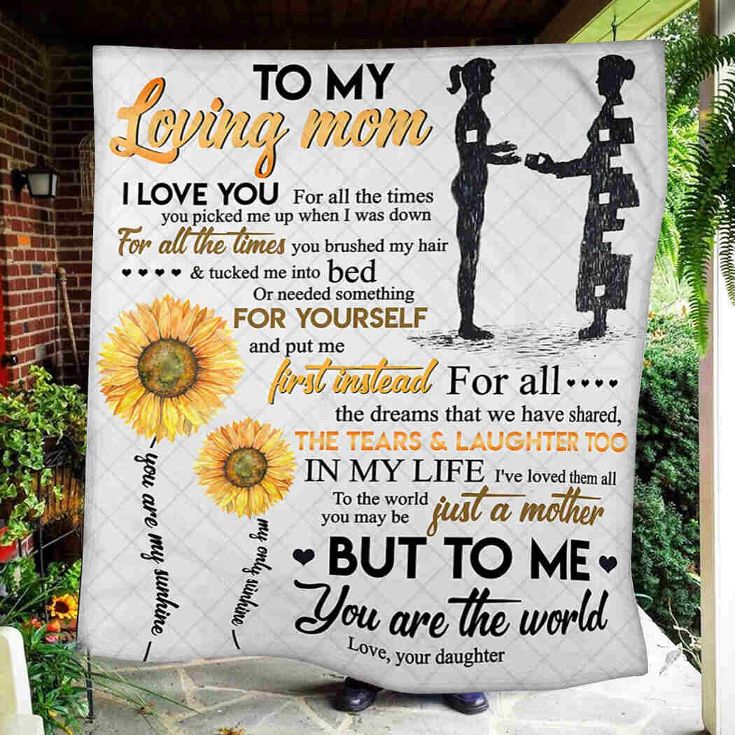 To My Loving Mom - Sunflower - You Are The World Blanket