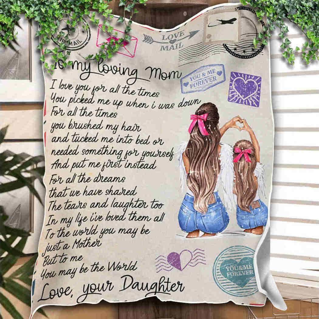 To My Loving Mom Blanket - Love Air Mail - You May Be The World Blanket