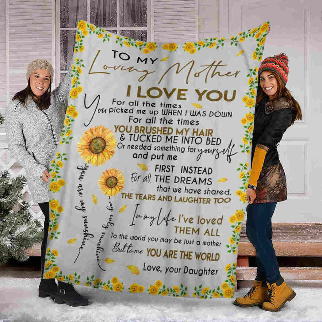 To My Loving Mother Blanket - Sunflower - You Are The World Blanket