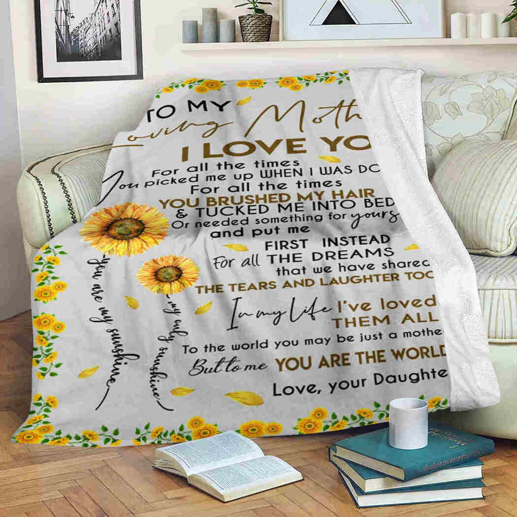To My Loving Mother Blanket - Sunflower - You Are The World Blanket