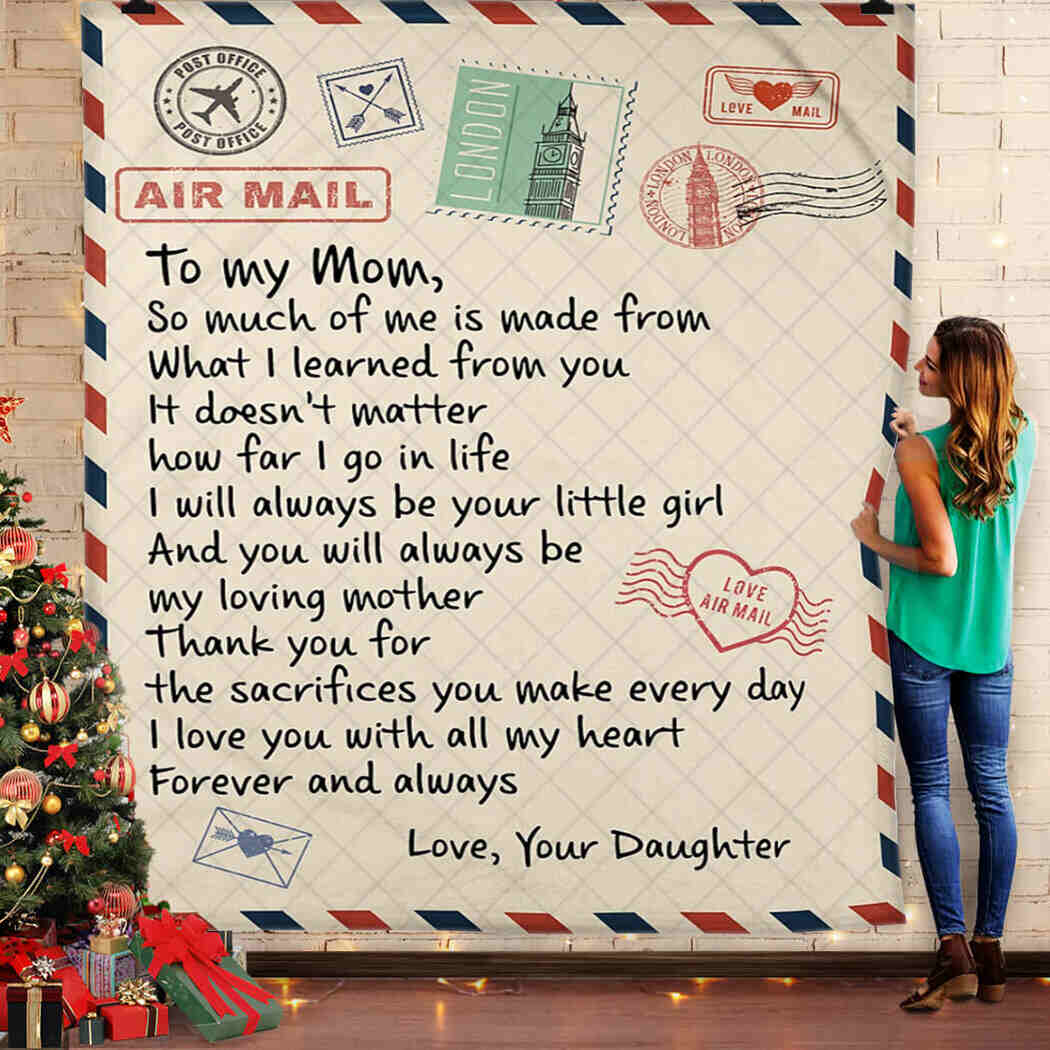 To My Mom - Air Mall - I Love You With All My Heart Blanket