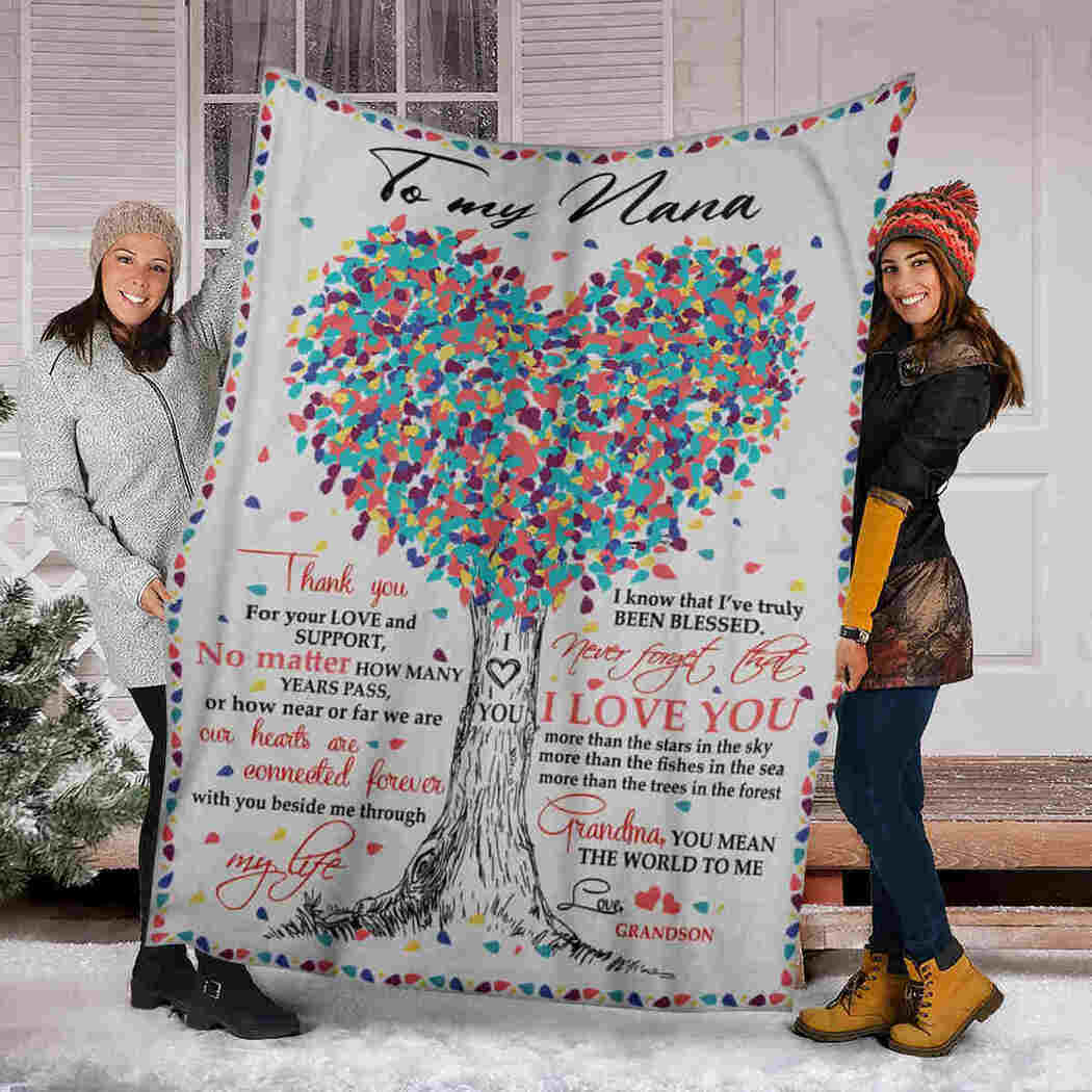 To My Mom - Color Tree - I Love You Blanket