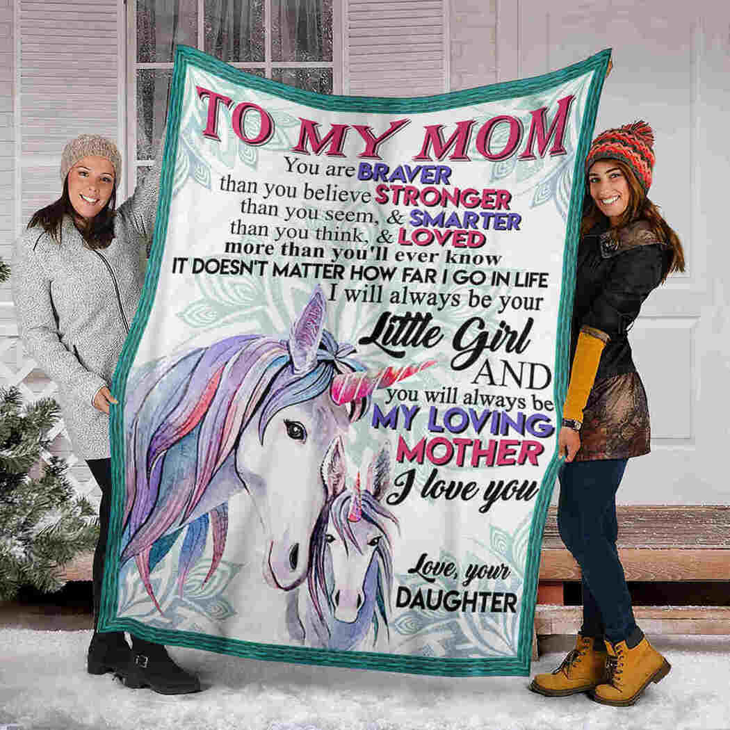 To My Mom - Color Unicorn - I Love You Blanket