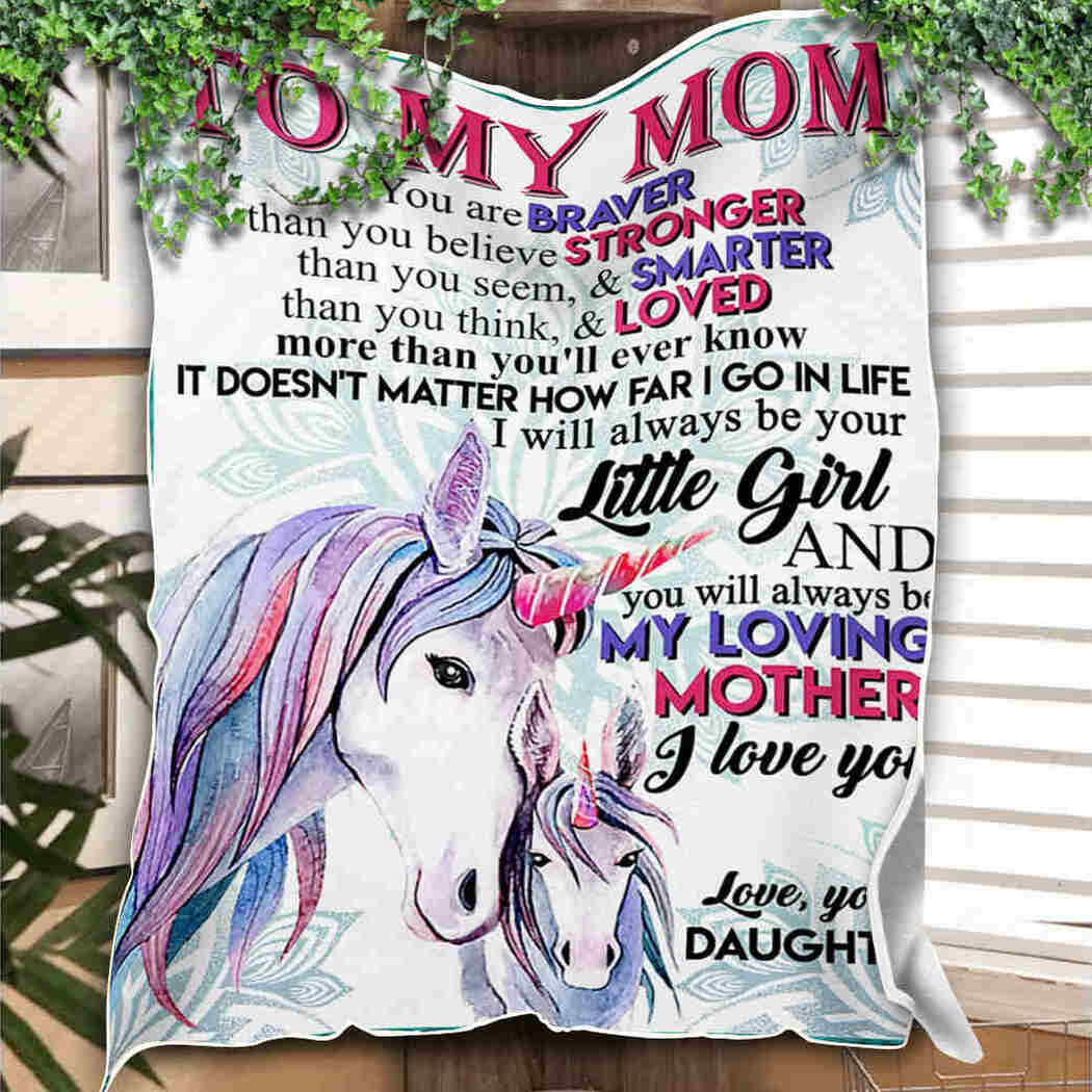 To My Mom - Color Unicorn - I Love You Blanket