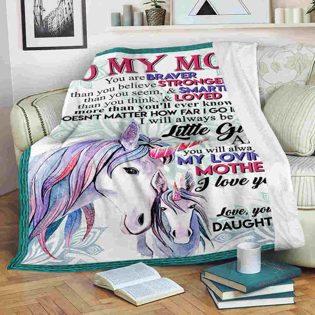 To My Mom - Color Unicorn - I Love You Blanket