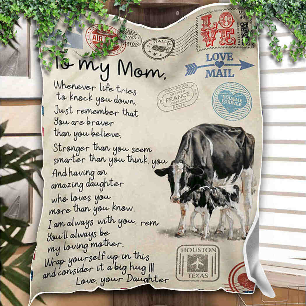 To My Mom - Cow Air Mail - I Am Always With You Blanket