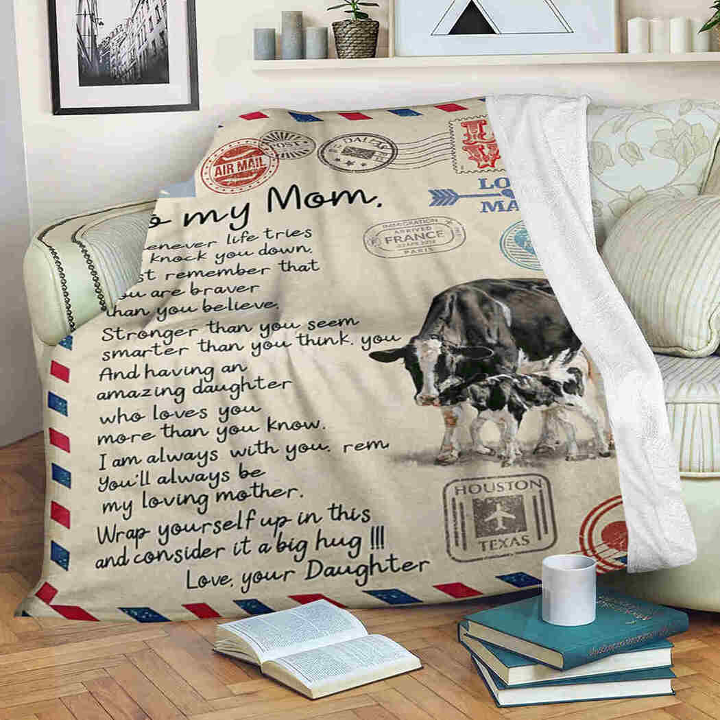 To My Mom - Cow Air Mail - I Am Always With You Blanket