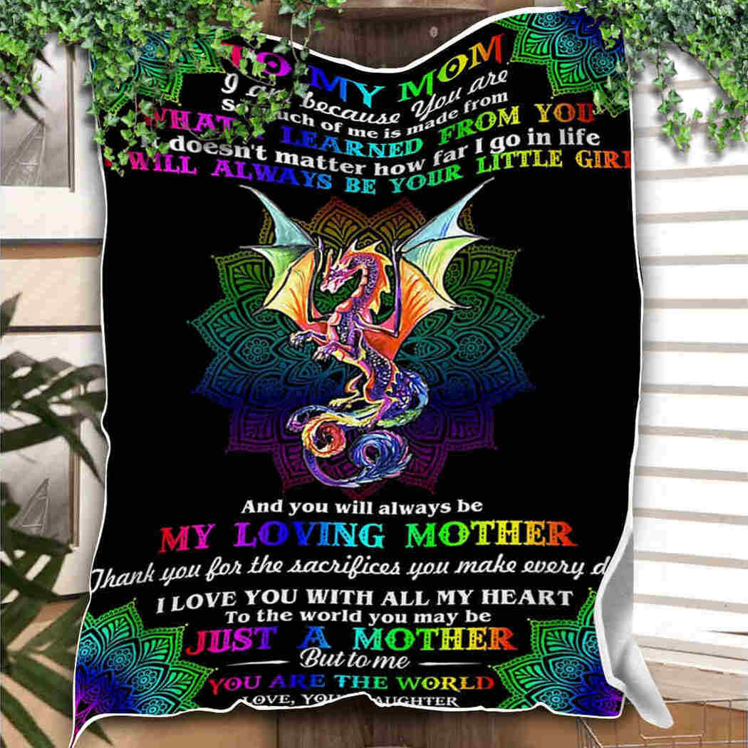 To My Mom - Dragon Mandala Blanket - Thank You Blanket