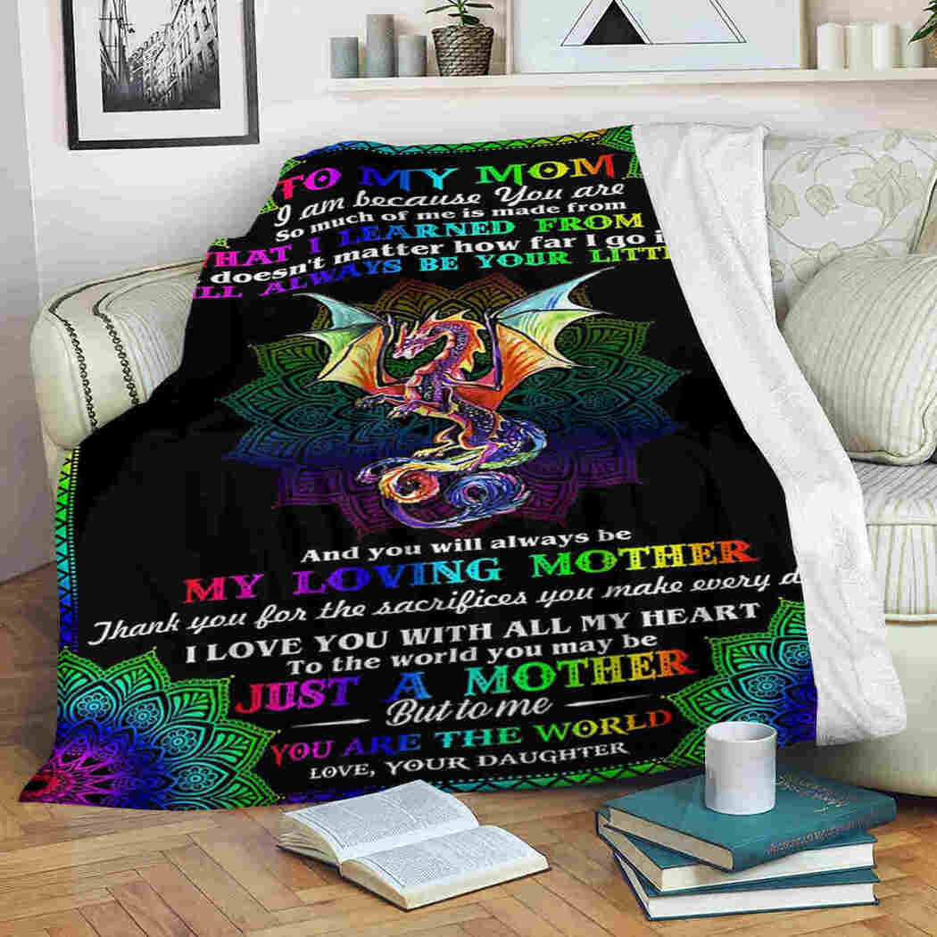 To My Mom - Dragon Mandala Blanket - Thank You Blanket