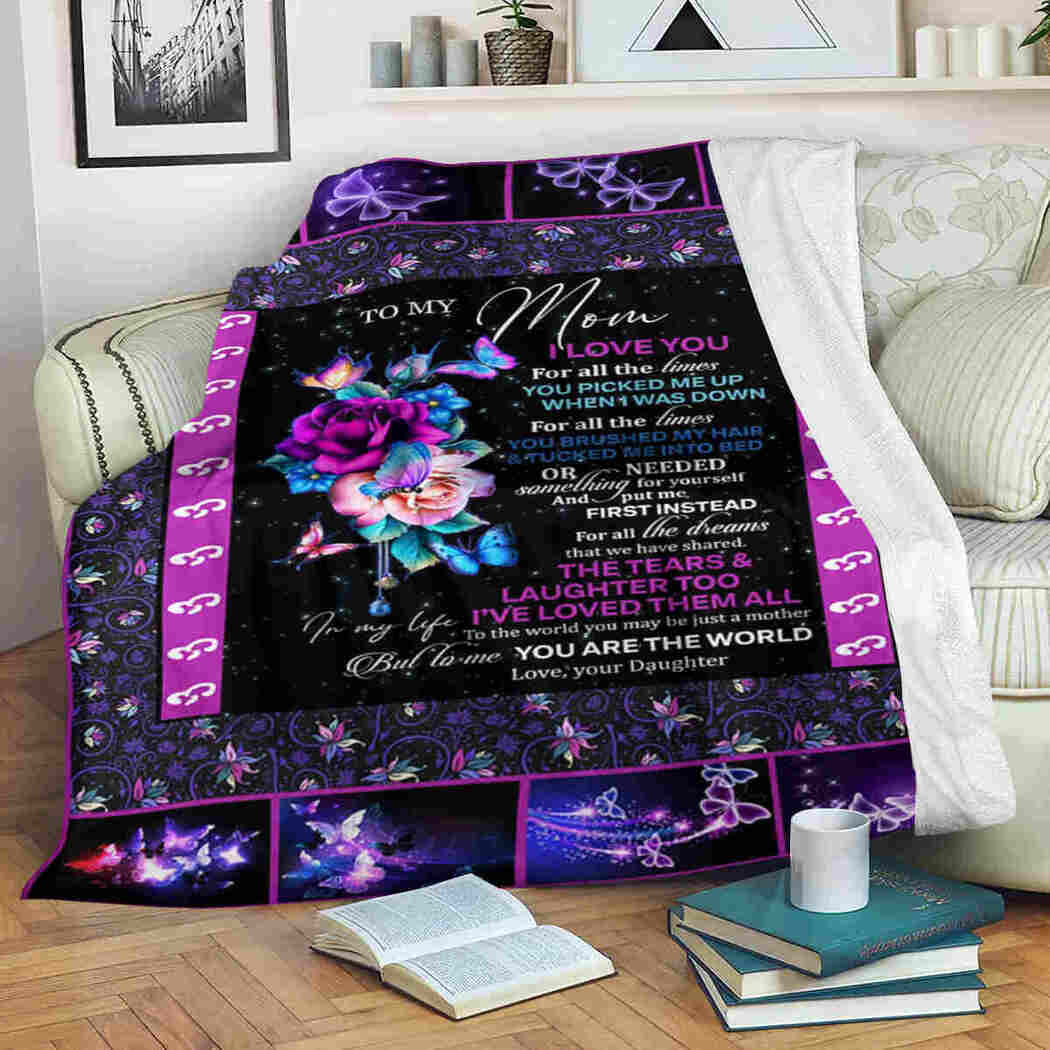 To My Mom - Flower - You Are The World Blanket