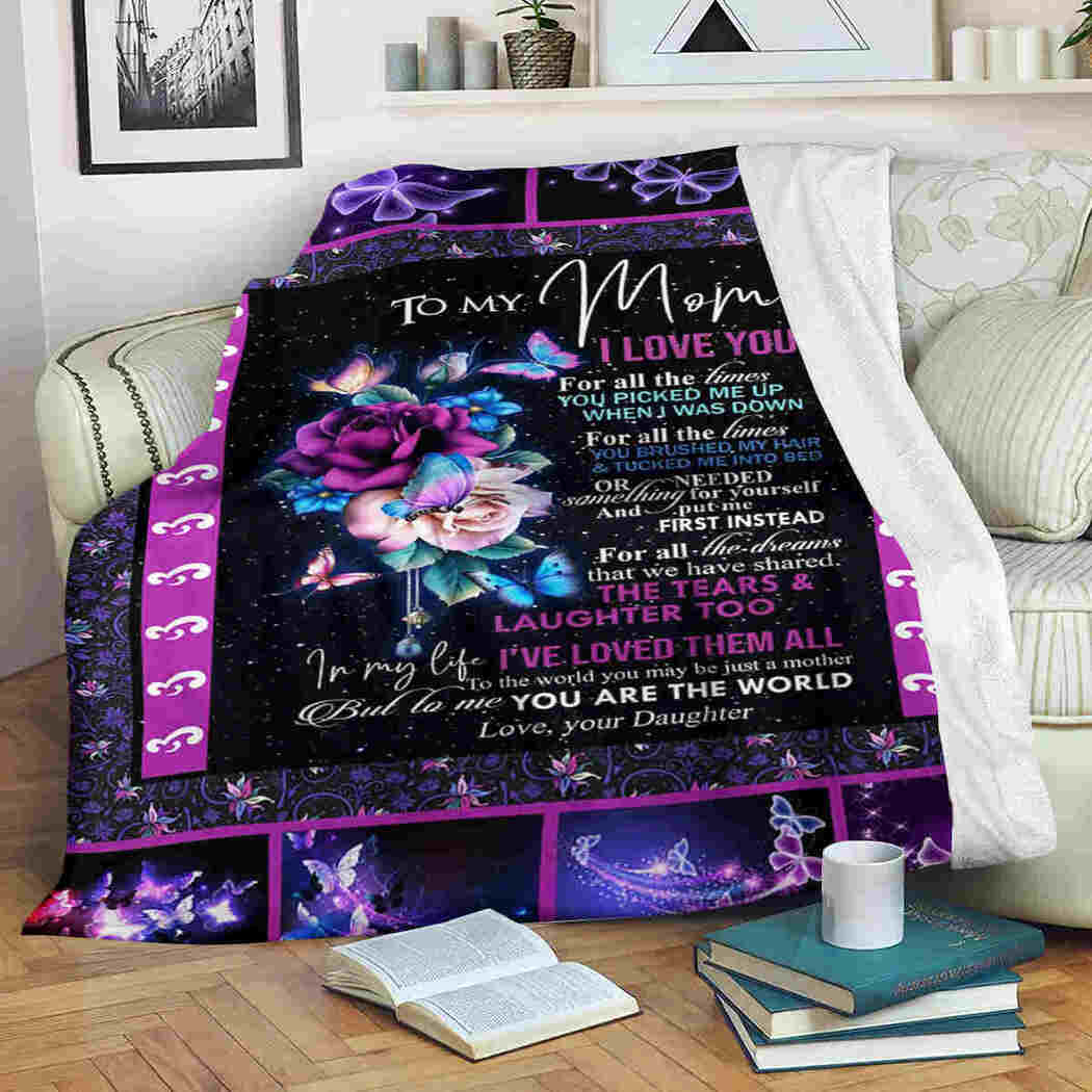 To My Mom - Flower Galaxy - You Are The World Blanket