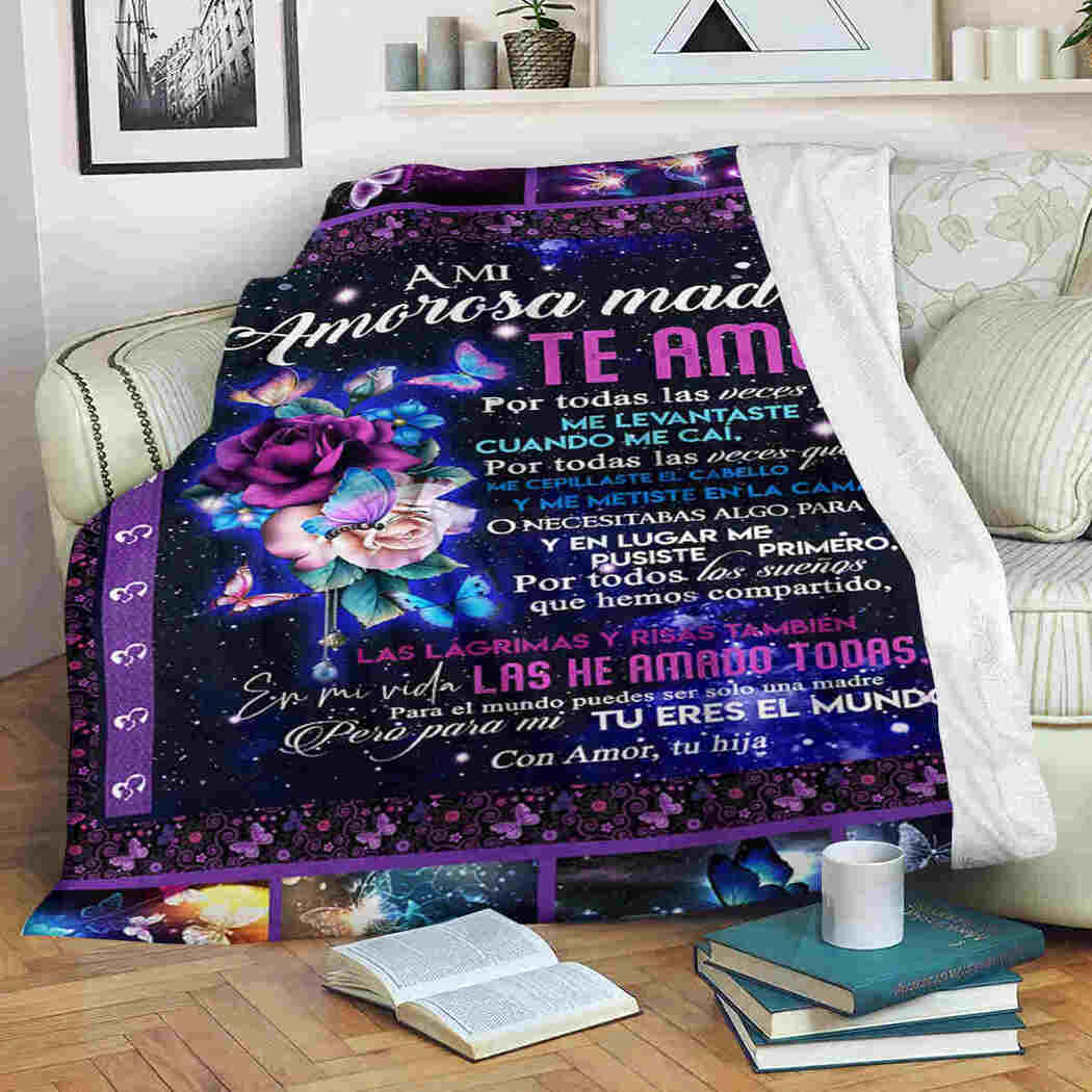 To My Mom - Flower Galaxy Blanket - I Love You Forever And Always Blanket