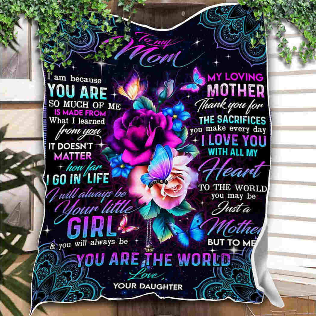 To My Mom - Flower Mandala - You Are The World Blanket