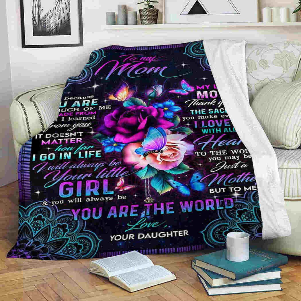 To My Mom - Flower Mandala - You Are The World Blanket