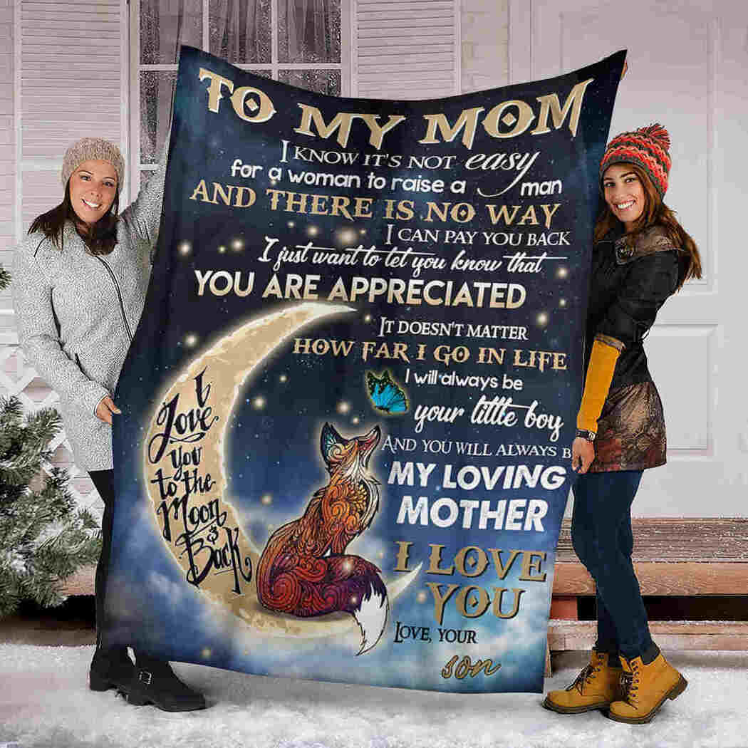 To My Mom - Fox Hippie Blanket - My Loving Mother Blanket