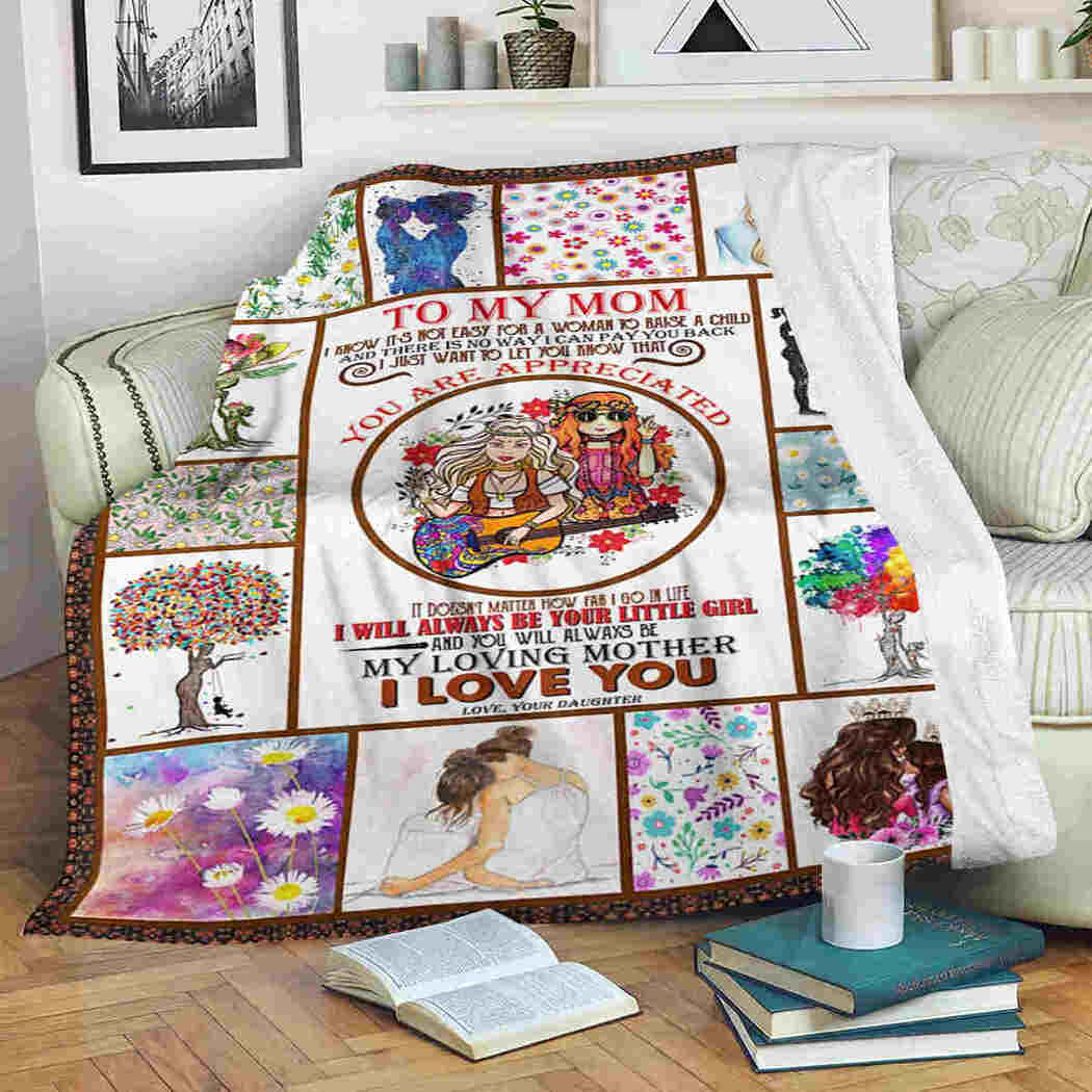To My Mom - Girl Hippie Blanket - My Loving Mother Blanket
