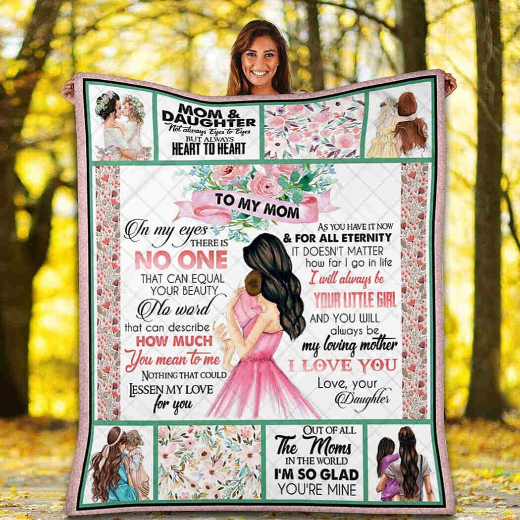 To My Mom - I Love You - Mom And Daughter Blanket