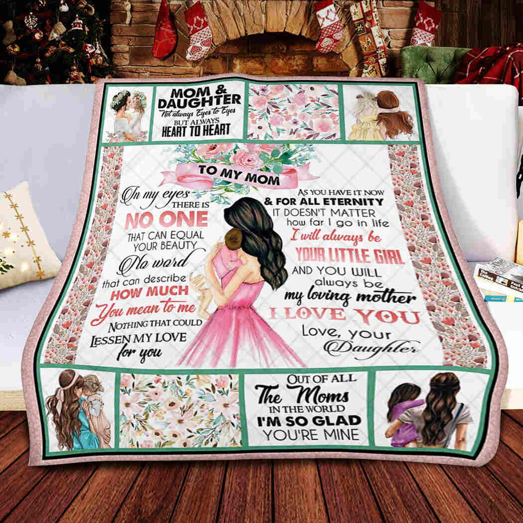 To My Mom - I Love You - Mom And Daughter Blanket