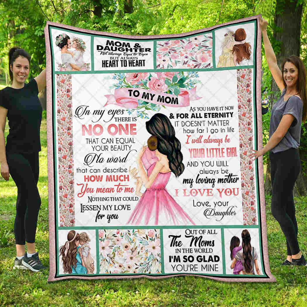 To My Mom - I Love You - Mom And Daughter Blanket