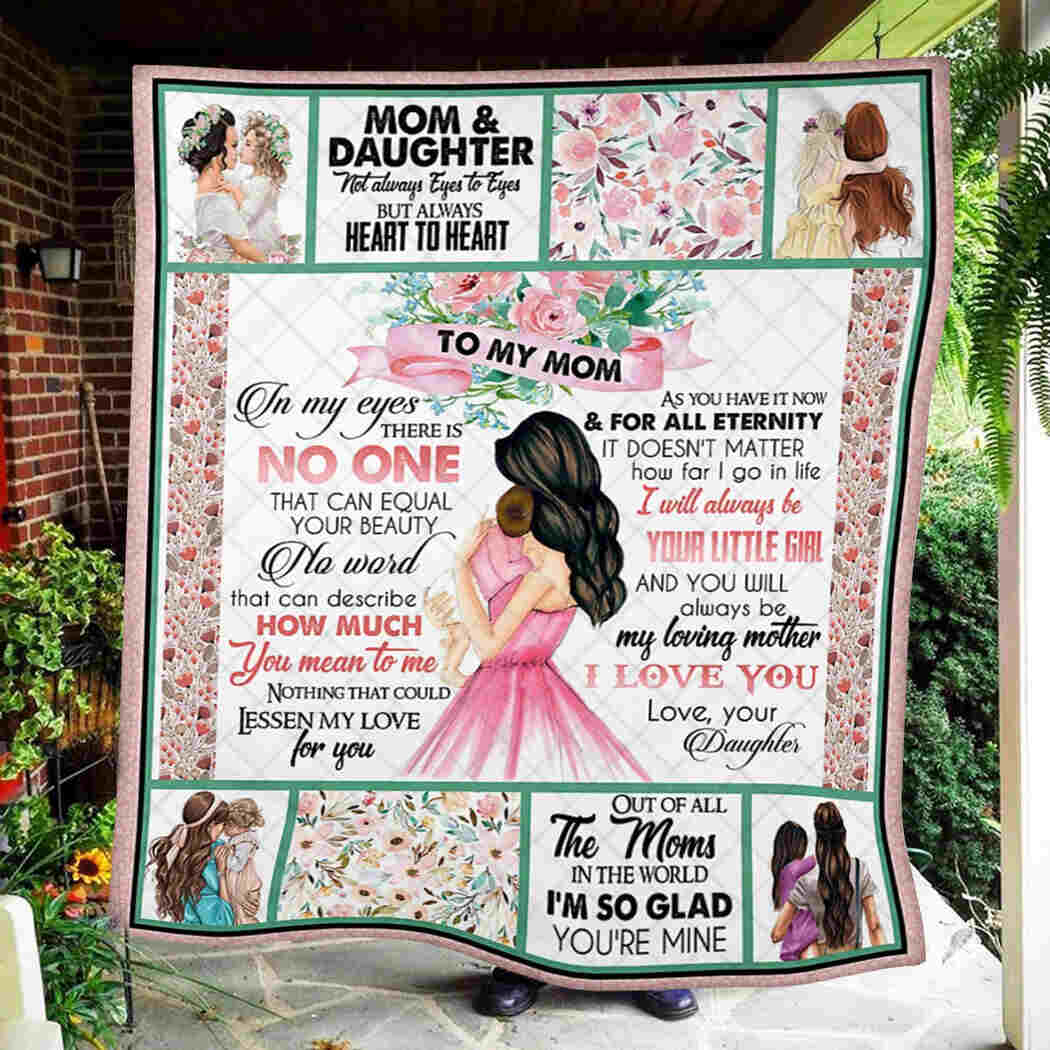 To My Mom - I Love You - Mom And Daughter Blanket