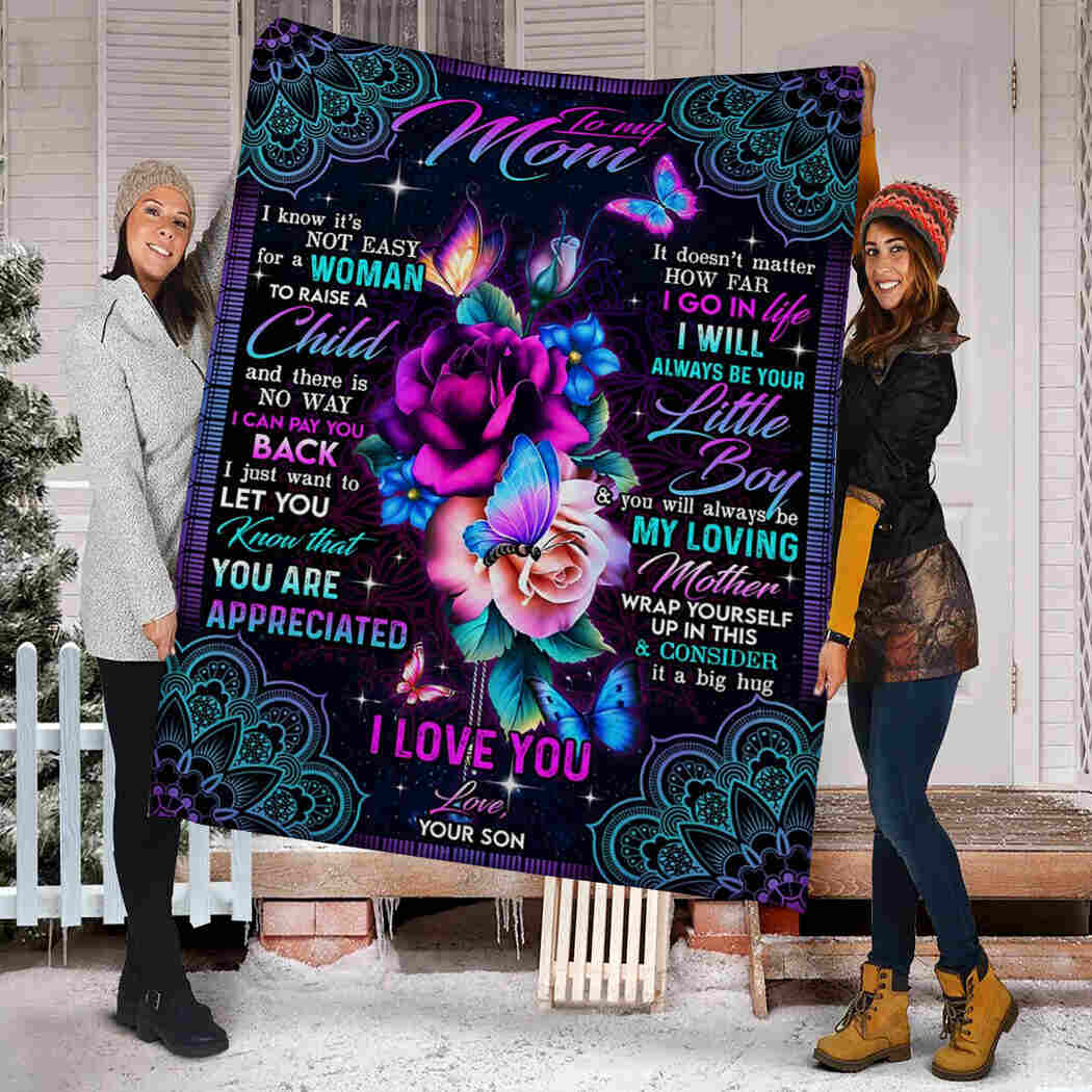 To My Mom - I Love You Mom Blanket - You Will Always Be My Loving Mother Blanket Blanket