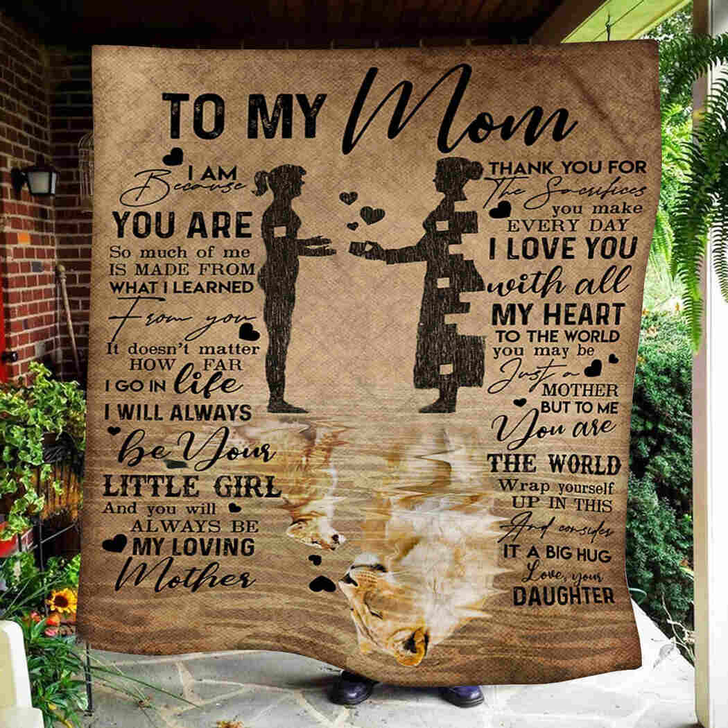 To My Mom - I Love You With All My Heart Blanket