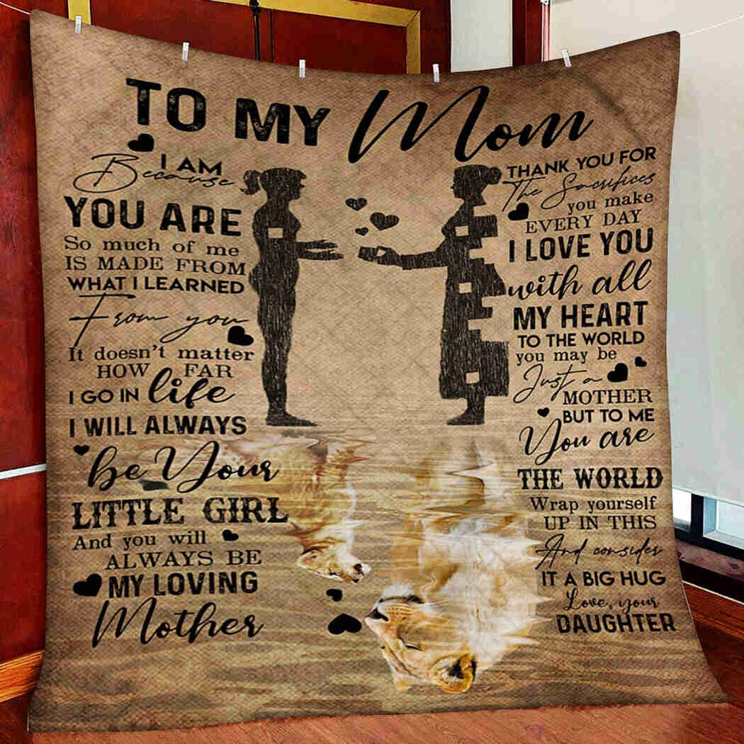To My Mom - I Love You With All My Heart Blanket