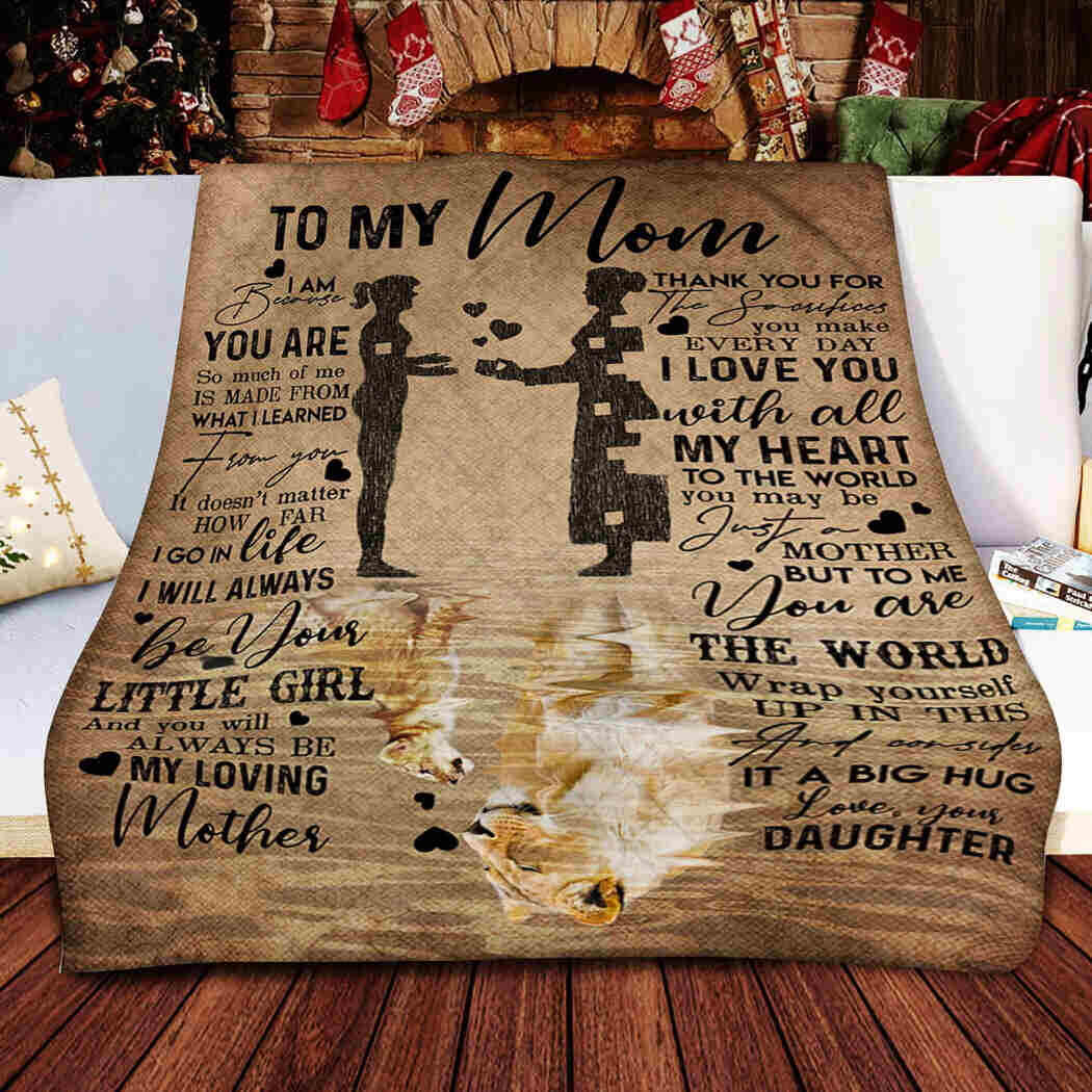 To My Mom - I Love You With All My Heart Blanket
