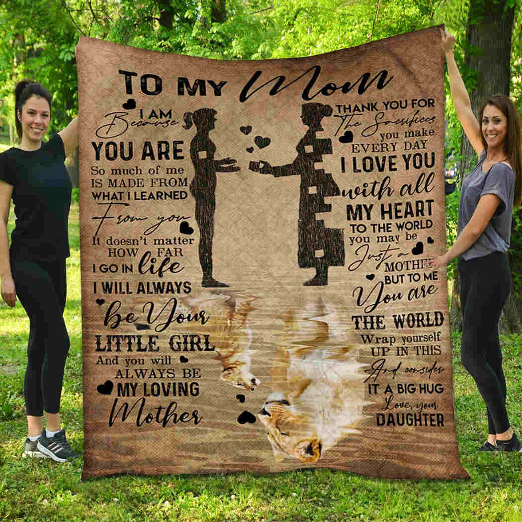 To My Mom - I Love You With All My Heart Blanket