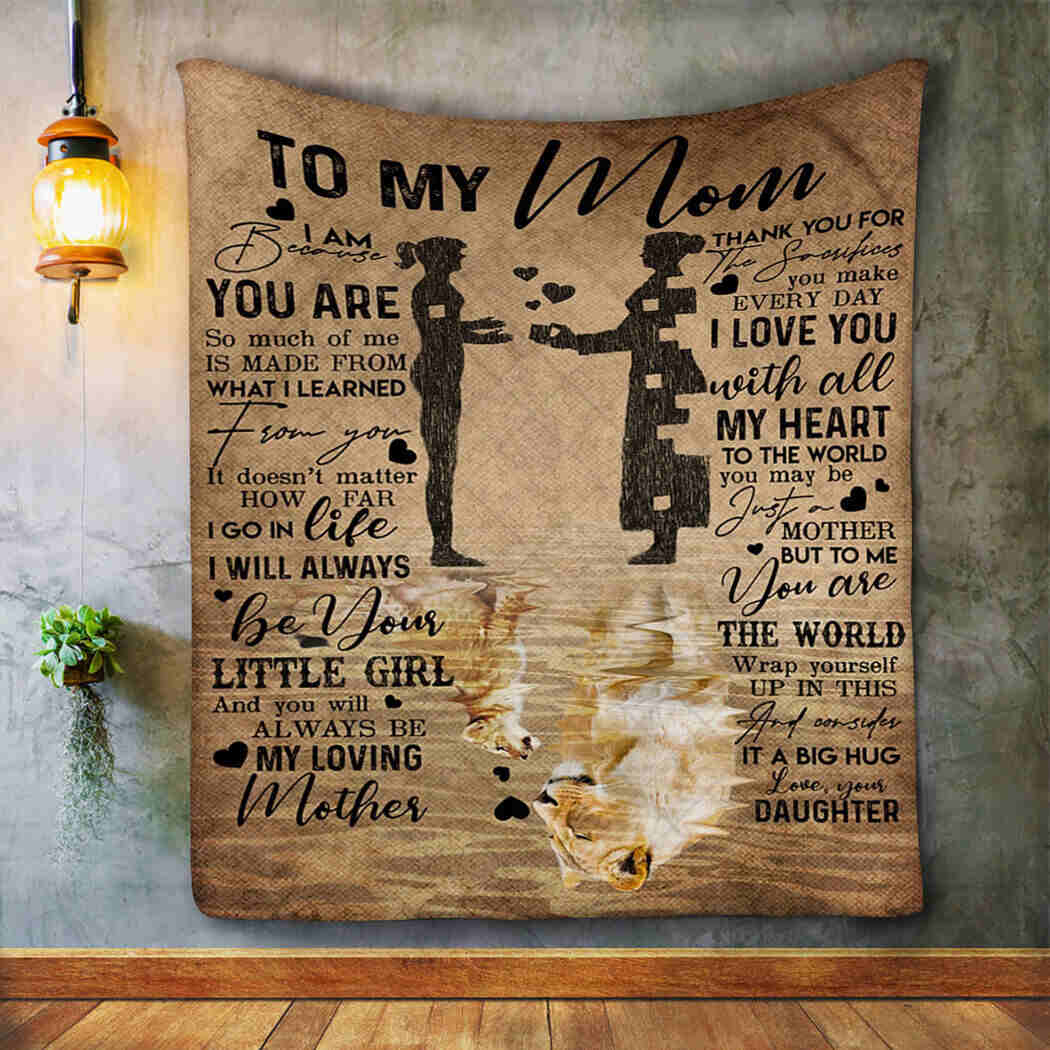 To My Mom - I Love You With All My Heart Blanket