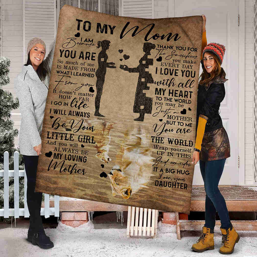 To My Mom - I Love You With All My Heart Blanket