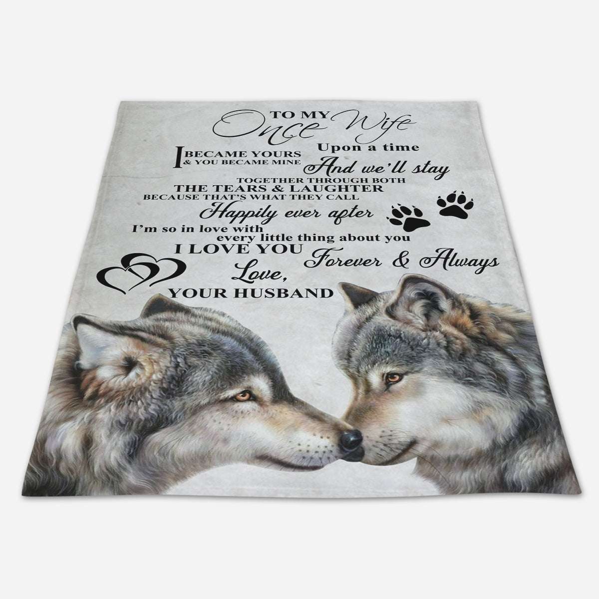 Wolf Couple Together Through Both To My Wife Blanket Personalized Gift For Wife