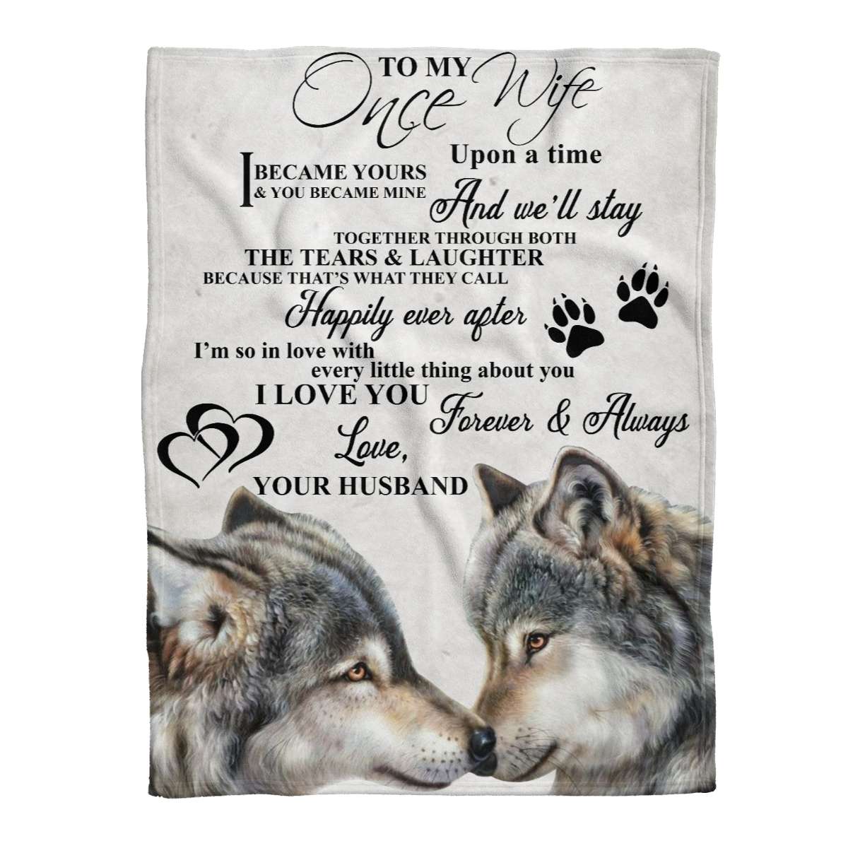 Wolf Couple Together Through Both To My Wife Blanket Personalized Gift For Wife