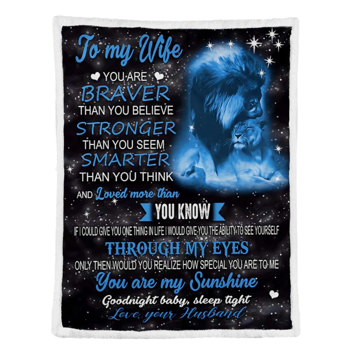 You Are Braver Than You Believe Stronger To My Wife Blanket Personalized Gift For Wife
