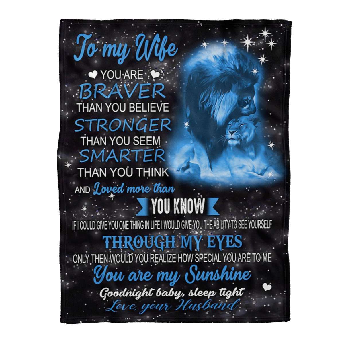 You Are Braver Than You Believe Stronger To My Wife Blanket Personalized Gift For Wife
