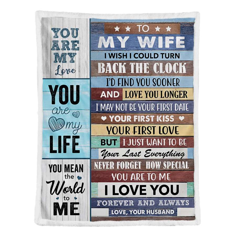 You Mean The World To Me To My Wife Blanket Personalized Gift For Wife
