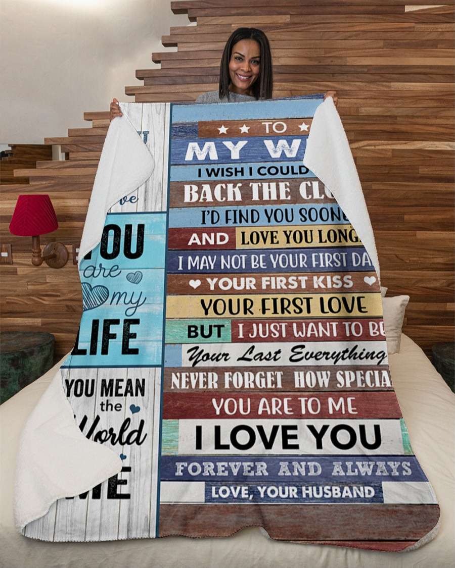 You Mean The World To Me To My Wife Blanket Personalized Gift For Wife