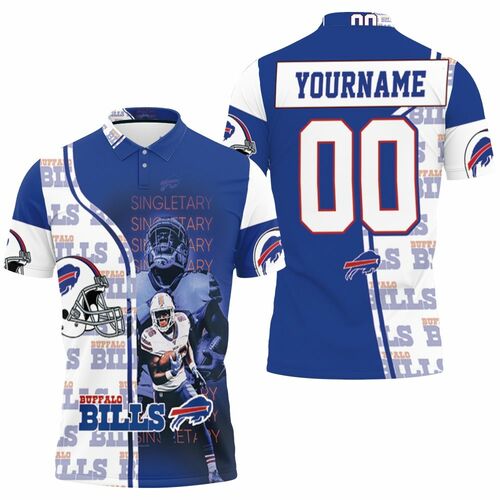 Buffalo Bills 26 Devin Singletary Afc East Personalized 3D All Over Print Polo Shirt