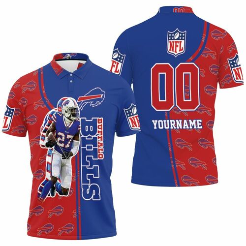 Buffalo Bills 27 Tredavious White Afc West Division Champions Personalized 3D All Over Print Polo Shirt