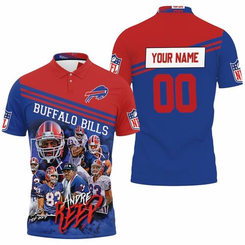 Buffalo Bills Great Players Andre Reed 83 Nfl Season Personalized 3D All Over Print Polo Shirt