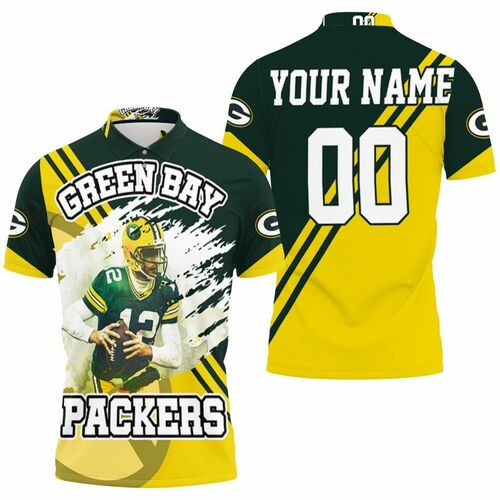 Green Bay Packers Aaron Rodgers 12 Illustrated For Fans Personalized 3D All Over Print Polo Shirt